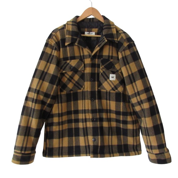 Caterpillar Checkered Jacket in Black and Yellow